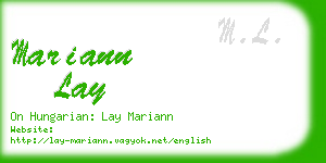 mariann lay business card